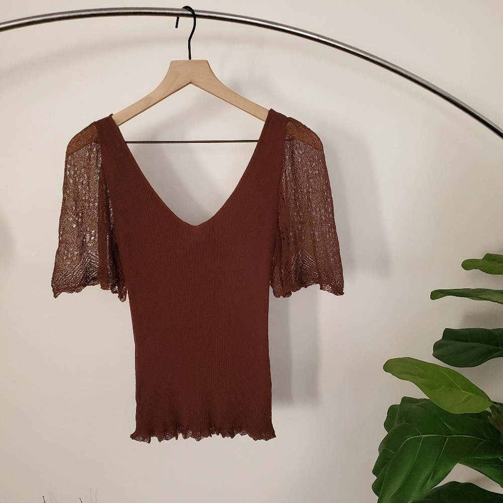 Trina Turk Cocoa Ribbed Top